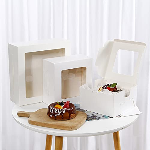 15-Piece White Paper Bakery Cake Box Set with 15 Round Cake Boards - 12 Inch Pastry Boxes for Cakes, Cookies, Pies & Cupcakes | Perfect for Bakeries, Dessert Shops & Party Catering