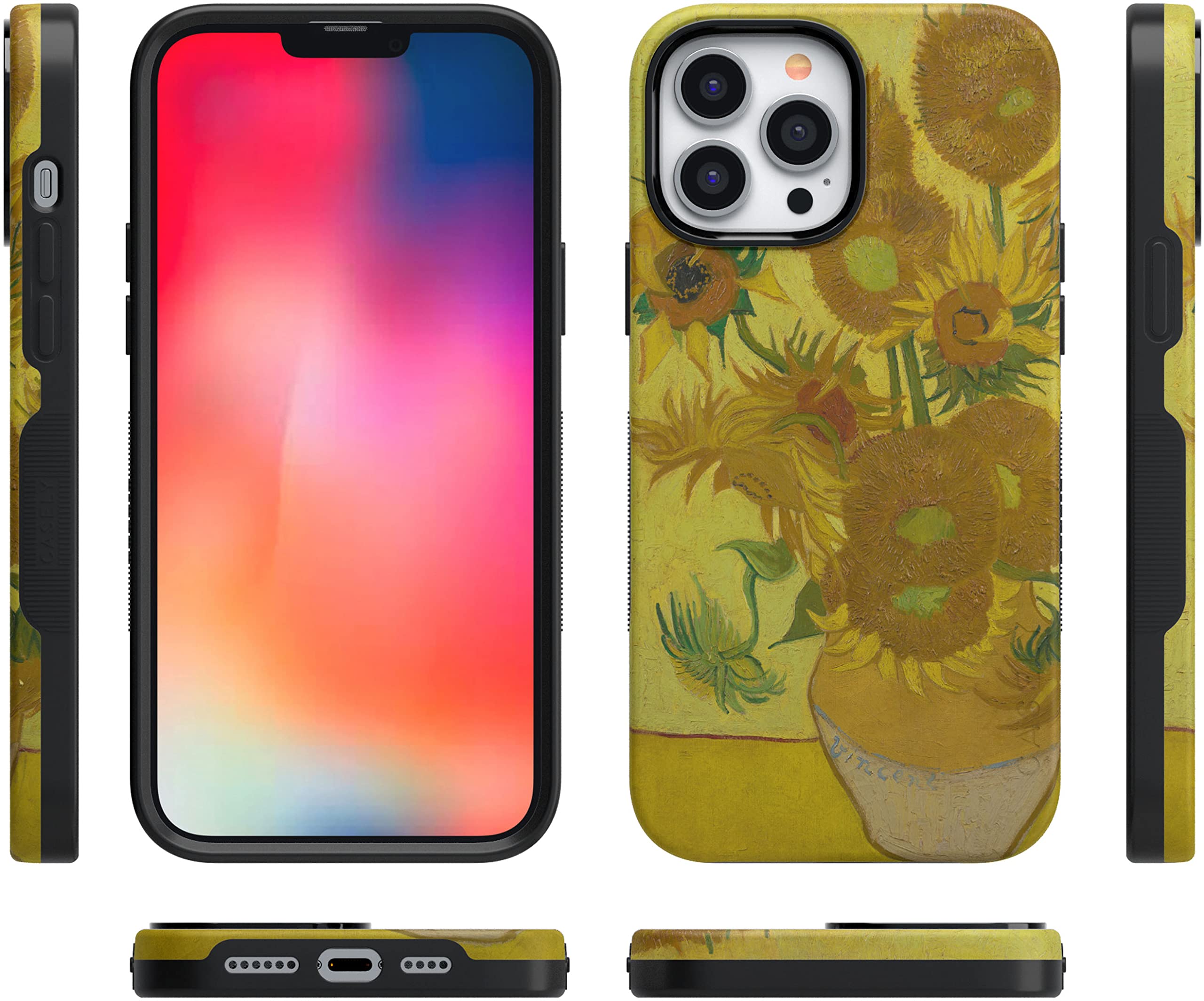 Casely iPhone 13 Pro Floral Case with MagSafe - Van Gogh Sunflowers Design Protective Phone Cover for Women & Men | Perfect for Daily Use, Travel & Gift Giving