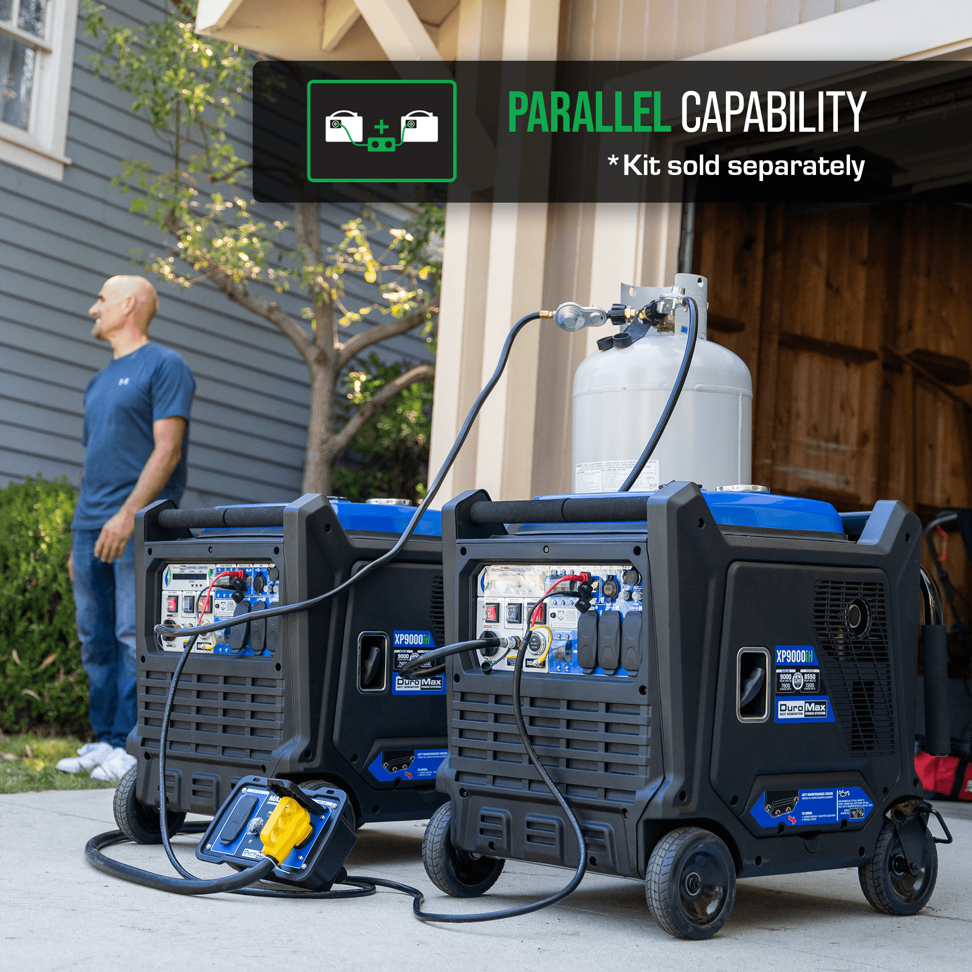 9,000 Watt Dual Fuel Portable Inverter Generator with CO Alert - Reliable Backup Power for Home, Camping & Emergency Use