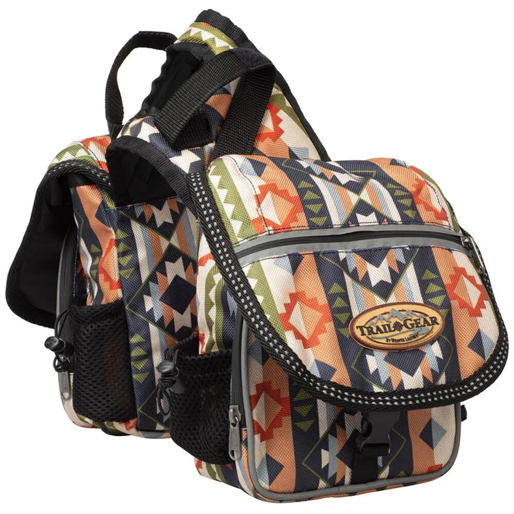 Weaver Trail Gear Pommel Bags Orange - Durable Horse Riding Saddle Bags for Trail Rides, Camping & Outdoor Adventures