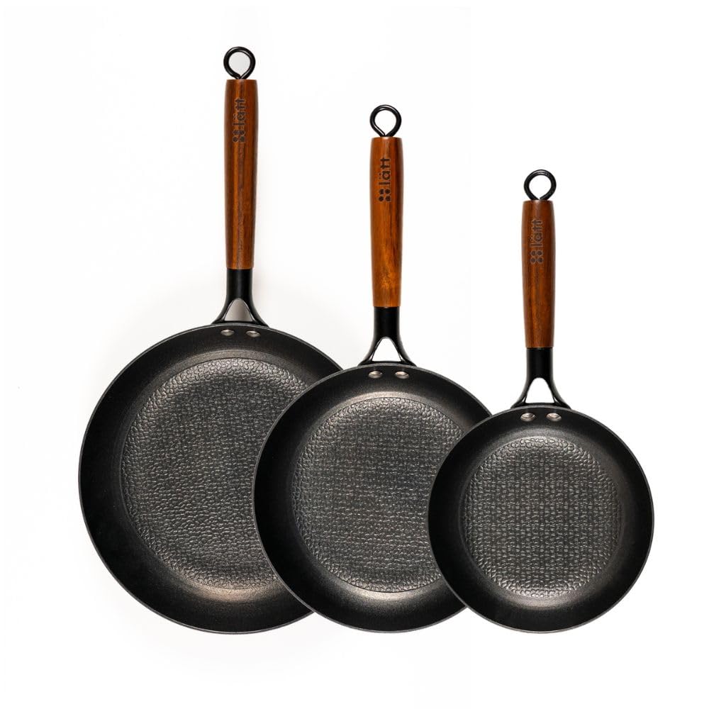 Premium Non-Stick Cast Iron Frying Pan Set of 3 (8
