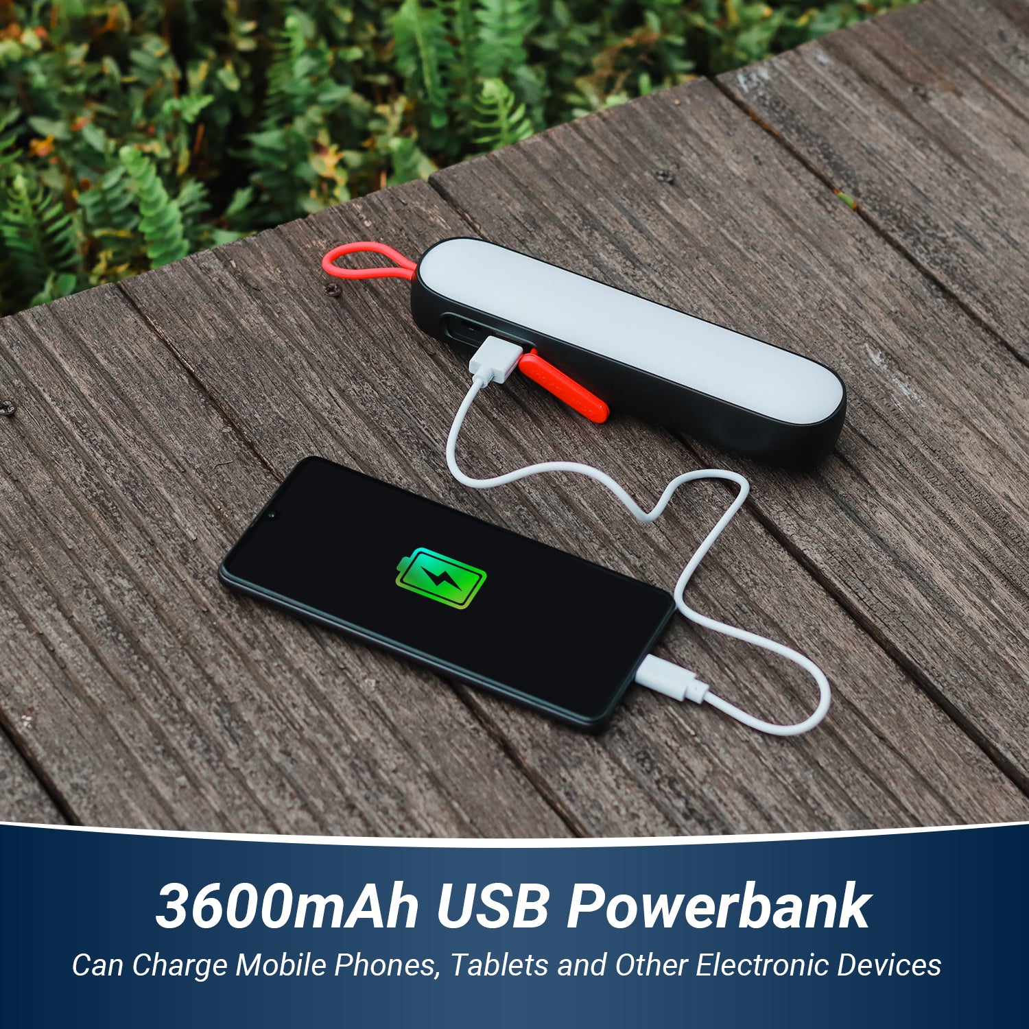 Rechargeable LED Flashlight with Red Light SOS Mode, 10000mAh Camping Power Bank - LEC600 [Refurbished] | Perfect for Emergency Kits, Outdoor Adventures & Power Outages