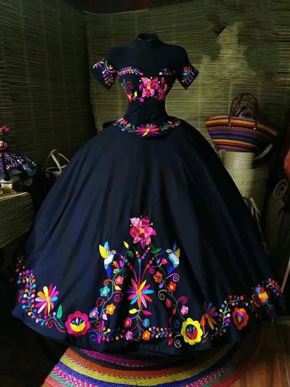 Quinceanera Dresses 2025 - Off Shoulder Short Sleeve Mexican Charro Embroidered Ball Gown for Prom, Sweet 16 & Special Occasions | Perfect for Quinceañeras, Weddings & Formal Events