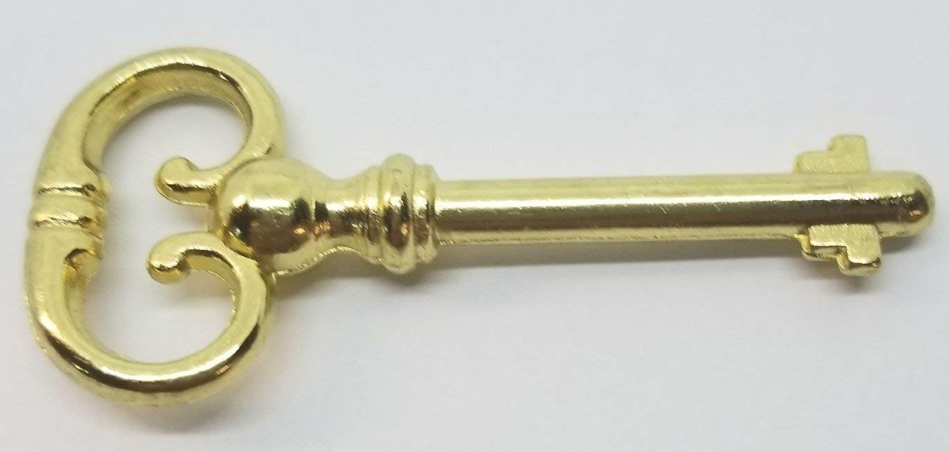 Antique Brass Plated Skeleton Key for Roll Top Desk Lock - Vintage Polished Finish | Perfect for Antique Furniture Restoration & Home Decor