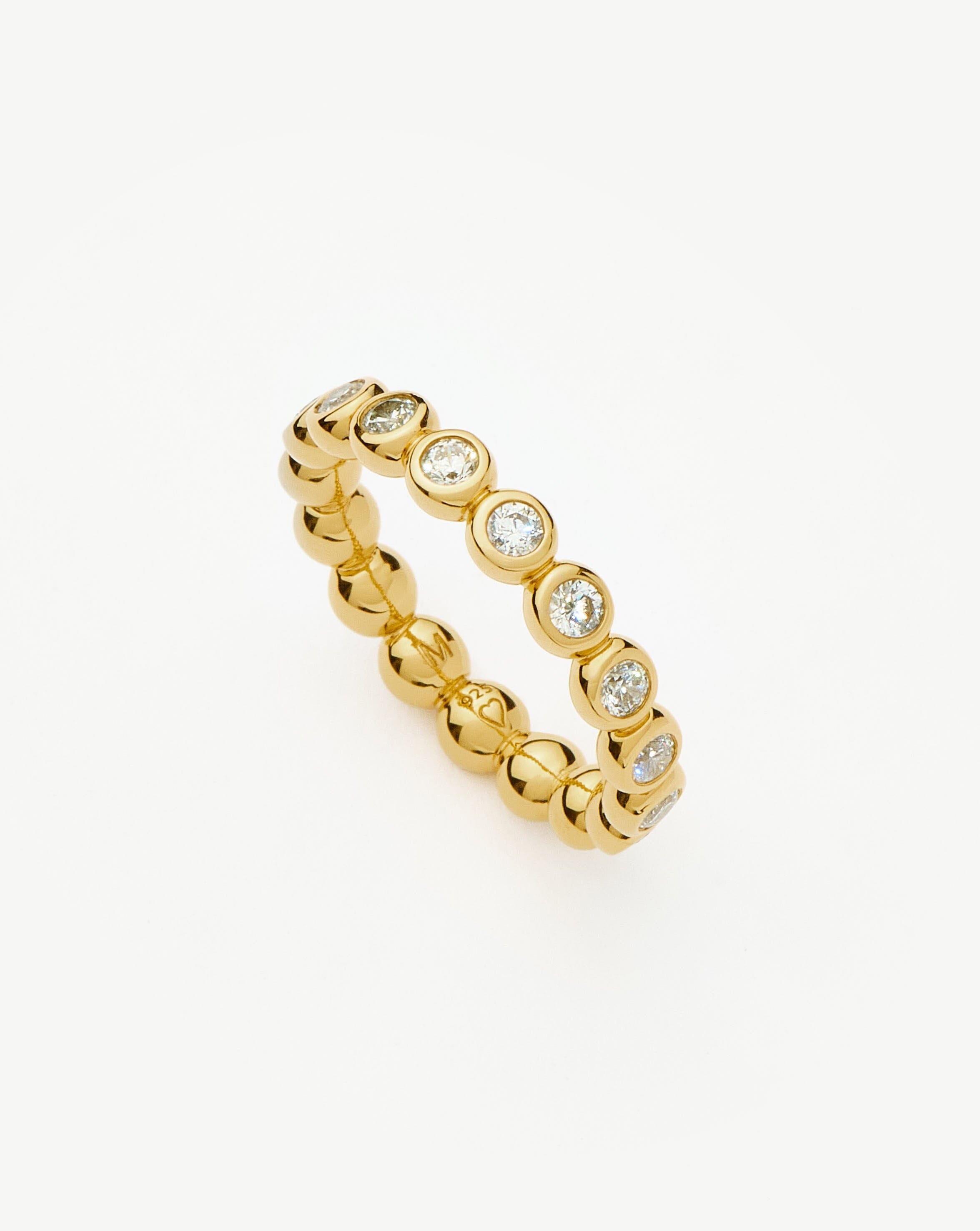 Tennis Eternity Stacking Ring - 18k Gold Vermeil Cubic Zirconia Wedding Band for Women | Perfect for Everyday Wear, Anniversary Gifts & Special Occasions