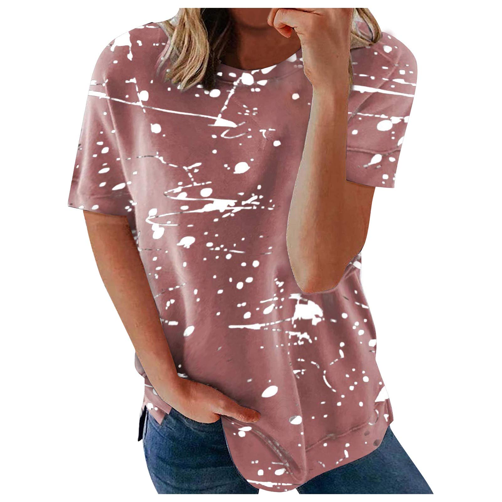 Stylish Plus Size Women's Raglan Striped Short Sleeve Tunic Tops - Cute Casual & Comfortable Blouses for Everyday Wear - Perfect for Work, Weekend Outings & Summer Fashion