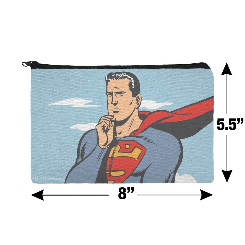 Superman Pencil Case - Zipper Pouch Organizer for School & Office