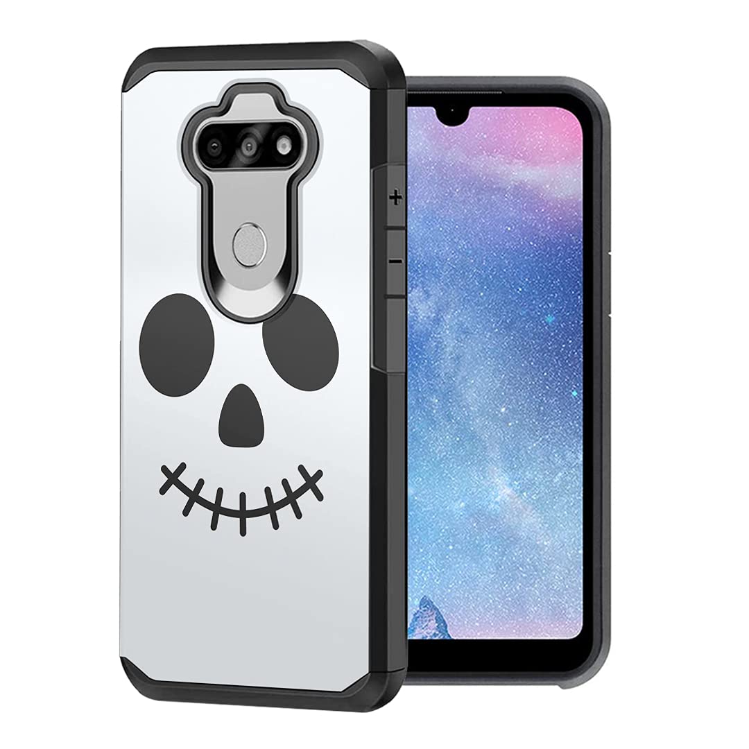 Slim Dual Layer LG K31 Phone Case - Heavy Duty Protection for Men & Women | Halloween Skull Design for Tracfone/Straight Talk