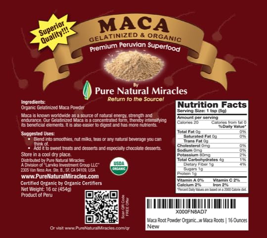 Organic Gelatinized Maca Root Powder - Peruvian Superfood for Energy, Hormonal Balance & Endurance - 100% Pure Maca Powder for Men & Women - 16 oz - Non-GMO, Vegan, Gluten-Free - Perfect for Smoothies, Baking & Natural Energy Boosts