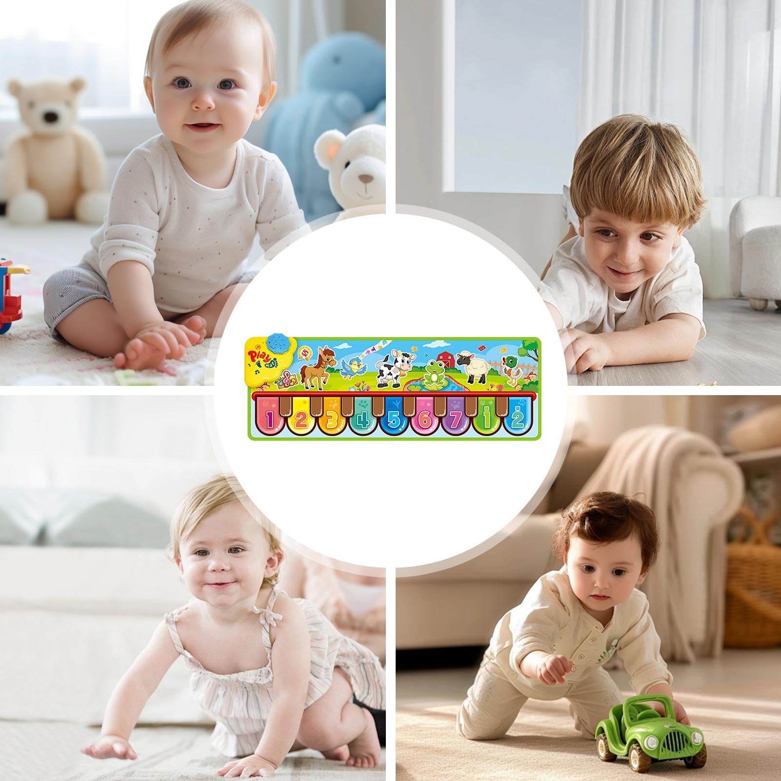 Kids Musical Piano Mat - Early Education Touch Dance Mat with Animal Sounds & Adjustable Volume | Non-Slip Large Music Playmat for Toddlers | Perfect for Birthday Gifts, Indoor Play & Early Childhood Development