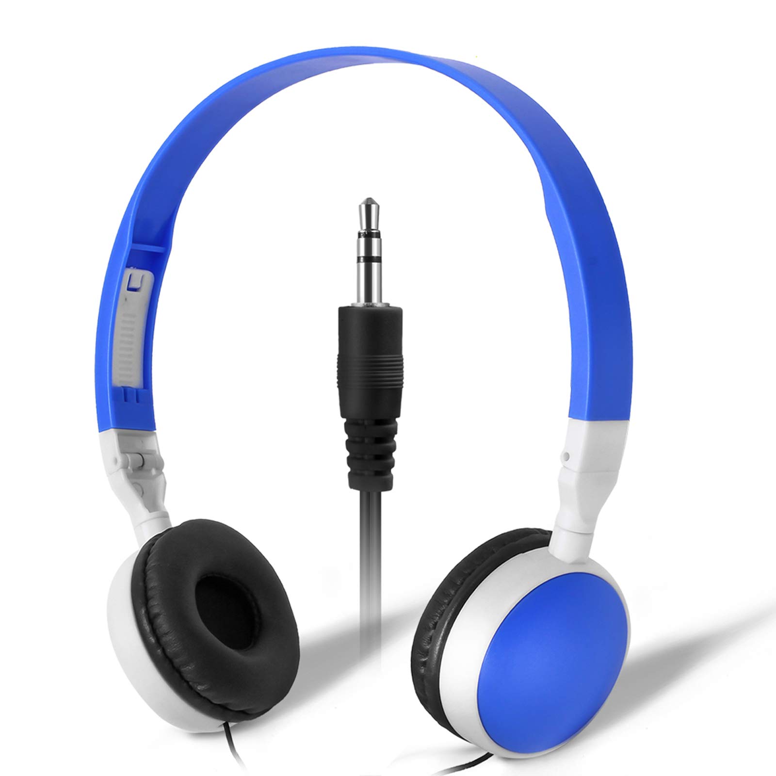 Bulk 10 Pack KW-X10 Foldable Kids Headphones for Classroom, School & Computer Lab - Durable Earbuds for Students, Library, Hospital, Museum, Testing Center & Hotel Use - Wholesale Headphones in Bulk for Education & Public Spaces