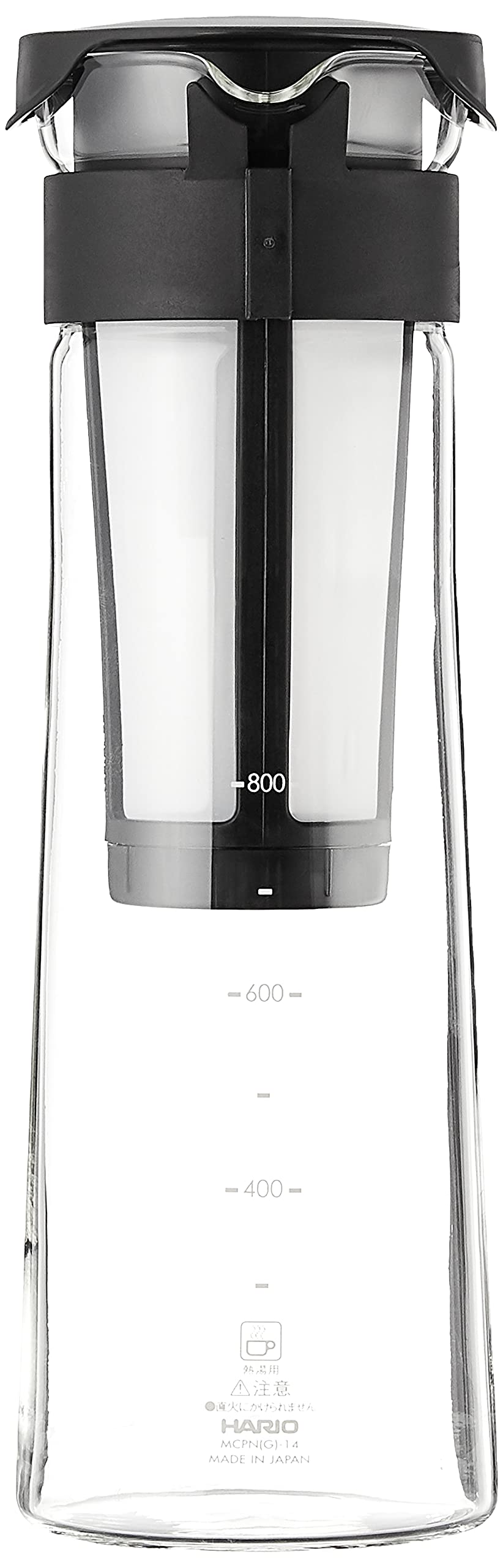 Hario Mizudashi Cold Brew Coffee Maker - 1000ml Large Capacity, Durable Glass & Plastic, Easy to Use Iced Coffee Brewer for Home, Office, or Travel - Black