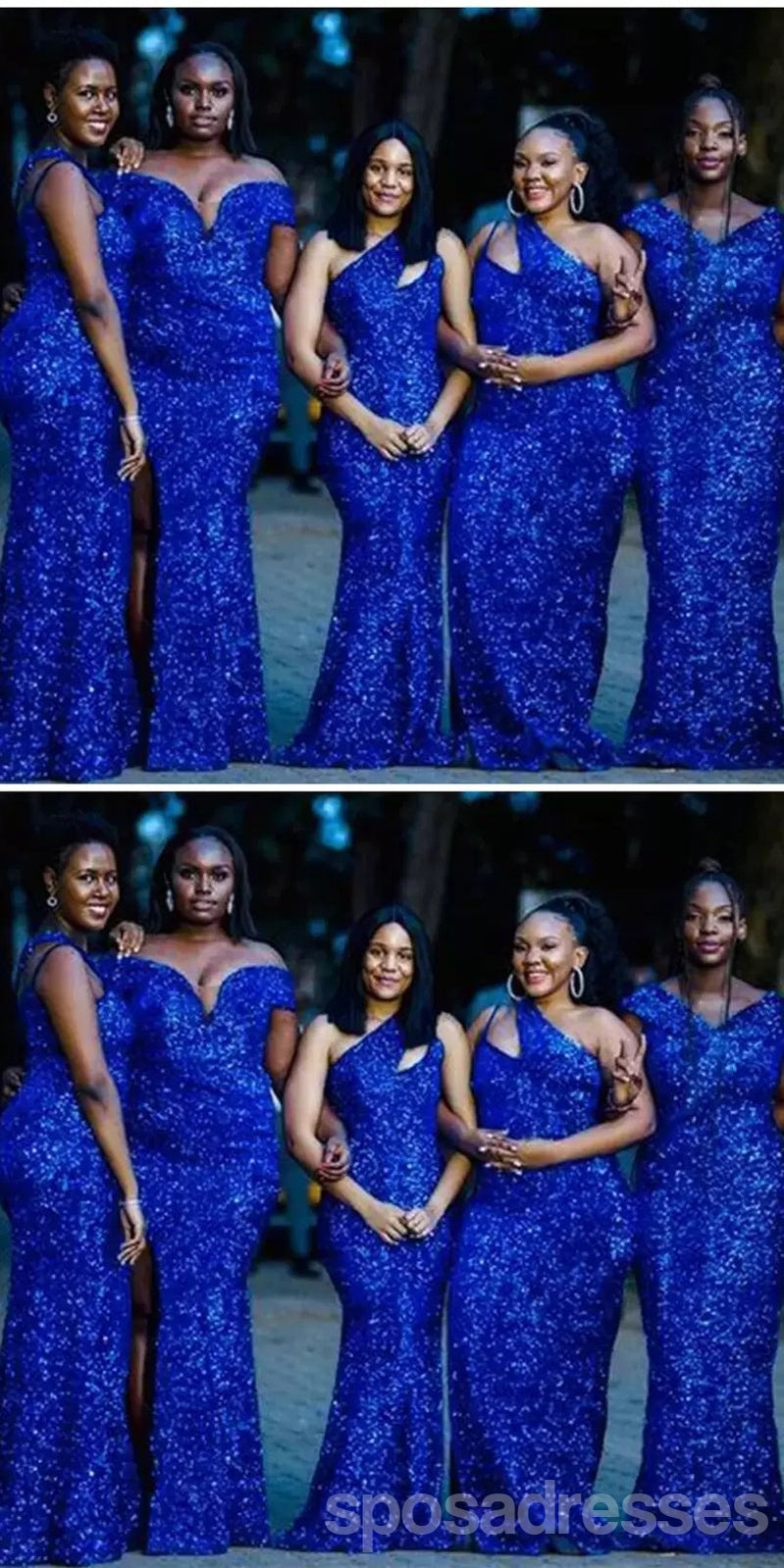 Affordable Long Mermaid Bridesmaid Dresses in Mismatched Blue - WG1650 | Perfect for Beach Weddings, Formal Events & Special Occasions