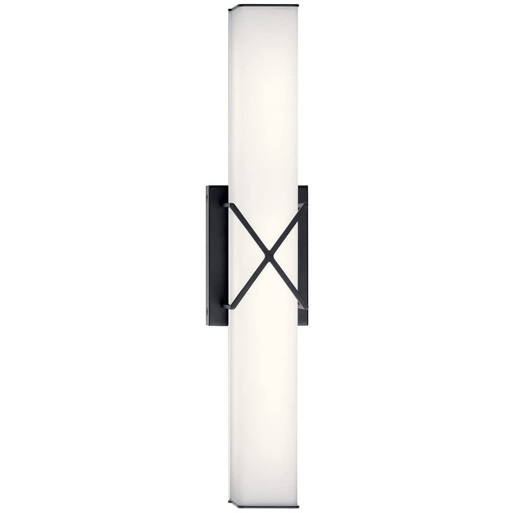 Kichler Trinsic 22-Inch LED Bathroom Vanity Light - Chrome Finish with Satin Etched White Glass Shade | Perfect for Modern Bathroom, Powder Room & Dressing Area Lighting