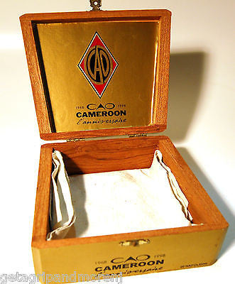 Premium CAO Cameroon Wooden Cigar Box with Secure Latch - Perfect for Cigar Storage, Collectibles & Gift Giving