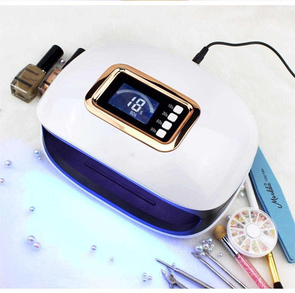 72W UV LED Nail Dryer with Smart Sensor & LCD Display - Professional Fast Curing Lamp for Gel Polish, Acrylic & Nail Art - Perfect for Home Salon, Manicures, Pedicures & DIY Nail Designs - Ideal for Nail Techs & Beauty Enthusiasts - Quick Drying for Gel Polish, Acrylic Nails & Nail Art at Home or Salon - Essential for Nail Salons, Home Use, and Professional Manicure Services - Great for Wedding, Party, Spa Day, and Self-Care Moments