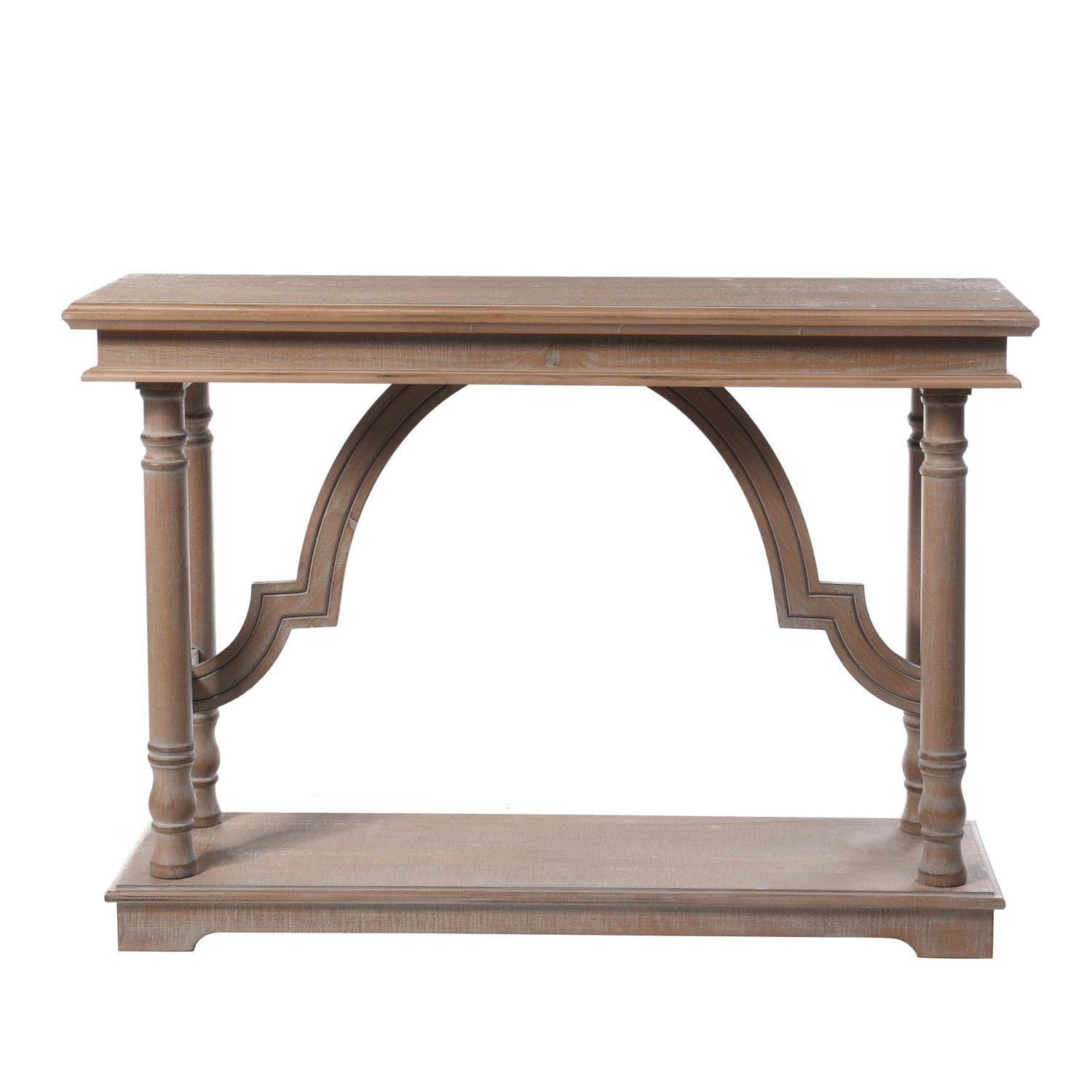 47 Inch Solid Wood Trestle Console Table with Elegant Arch Detail - Entryway Sofa Table, Hallway Accent Furniture for Living Room & Foyer Decor