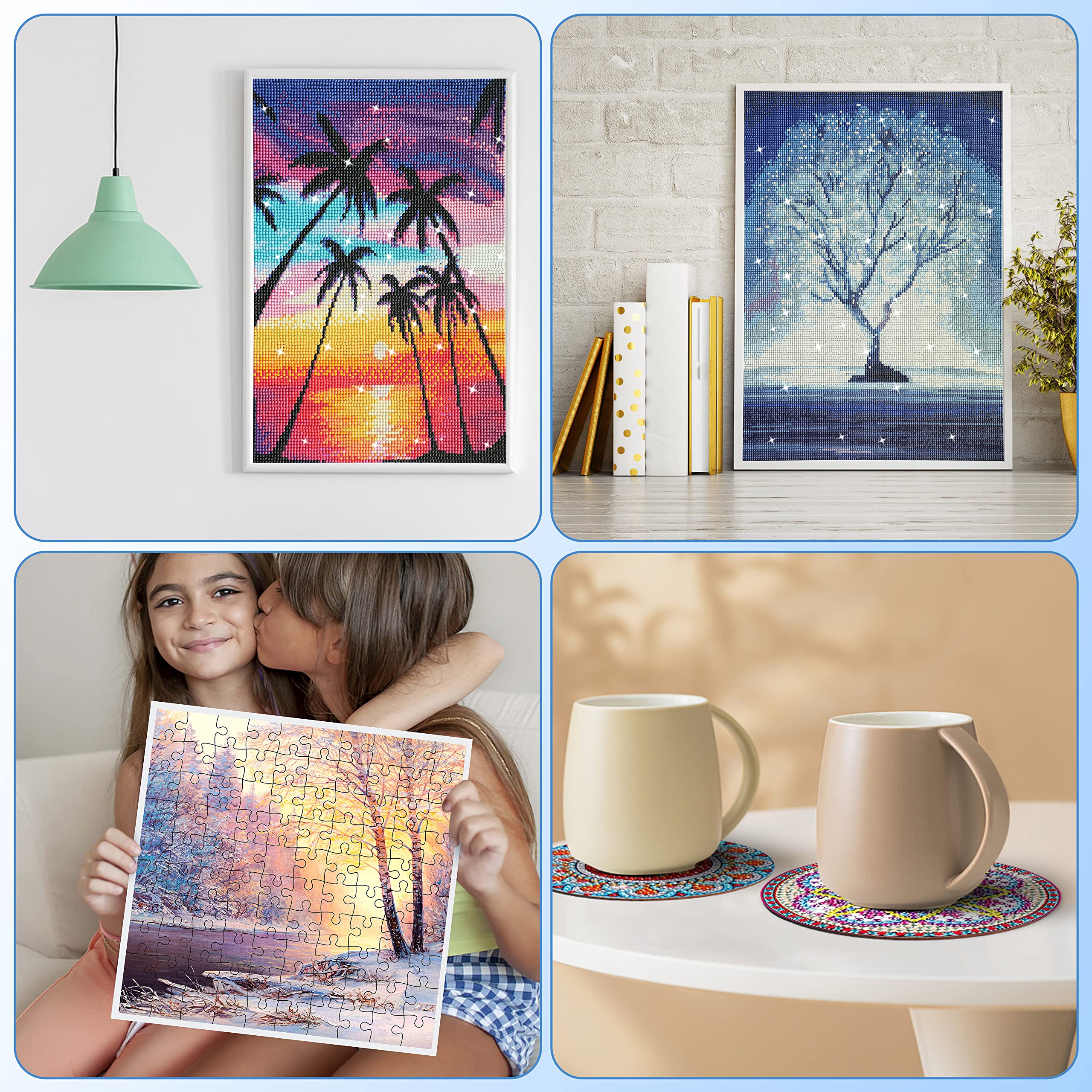 Premium 5D Diamond Painting Sealer 2-Pack (500ml/17.6oz) with Silicone Brush - Permanent Hold & High Shine Finish for DIY Diamond Art, Jigsaw Puzzles - Perfect for Home Decor, Craft Projects & Gift Making