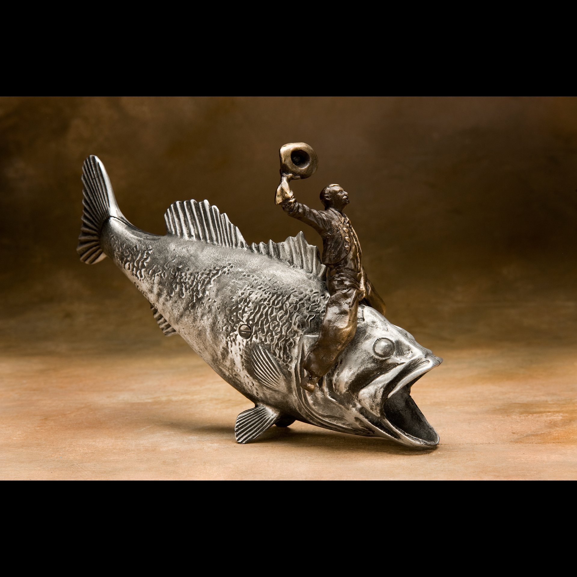 SCOTT NELLES STUDIOS Bass Cowboy Coin Bank - Handcrafted Musical Money Box for Kids & Adults, Unique Western-Themed Piggy Bank - Perfect for Home Decor, Country Music Lovers & Cowboy Gift Ideas
