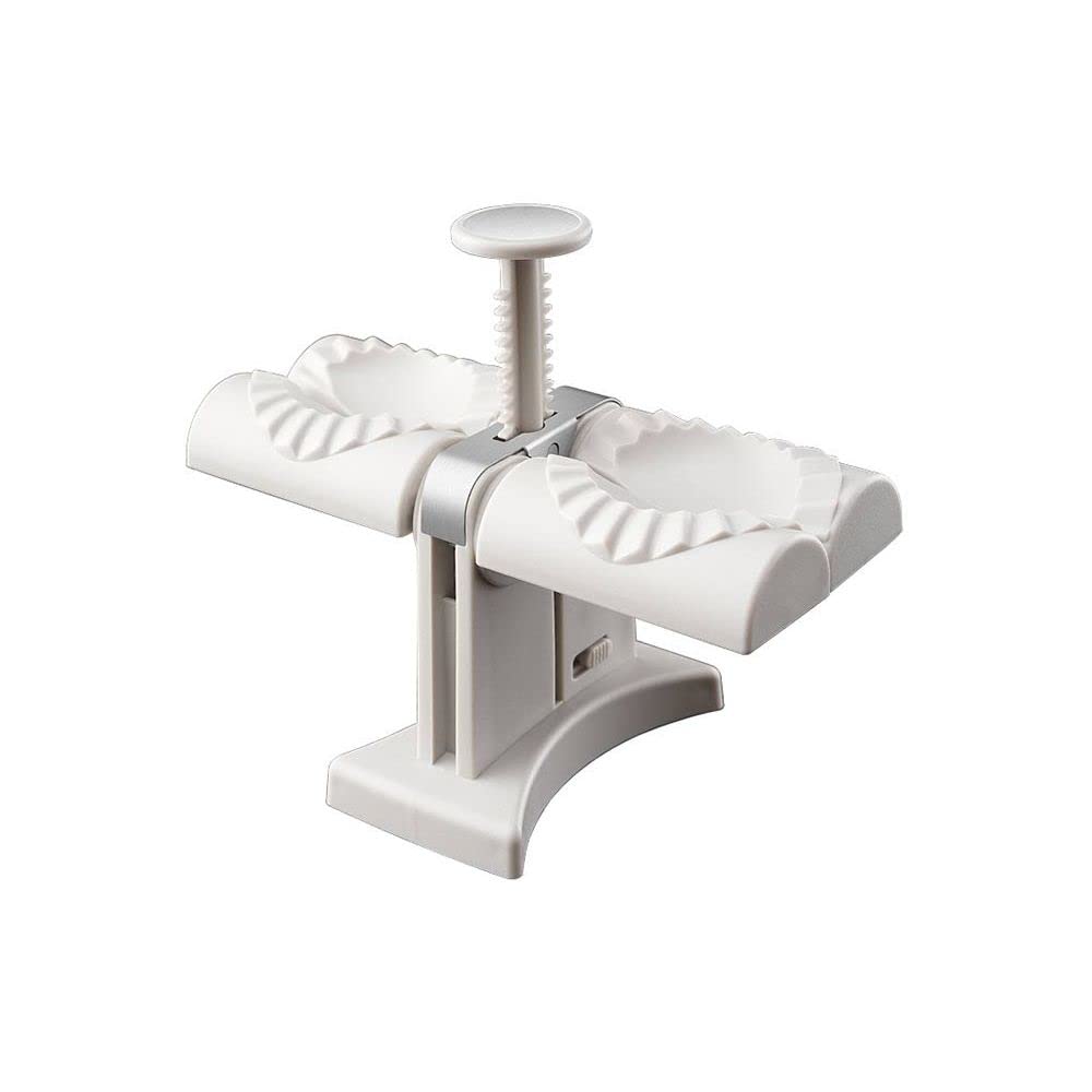 **Double Head Automatic Dumpling Maker Mold - Stainless Steel Ravioli Press with Stable Base - Make 2 Dumplings at Once - Perfect for Home Cooking, Parties & Asian Cuisine**