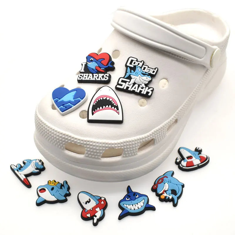 1Pcs Shark Shoe Charms Pin for Crocs - Cute Shoe Decorations for Kids & Adults - Perfect for Christmas, Birthday Parties & Gifts - Unisex Fashion Accessory for Casual Wear & Jibbitz Collection