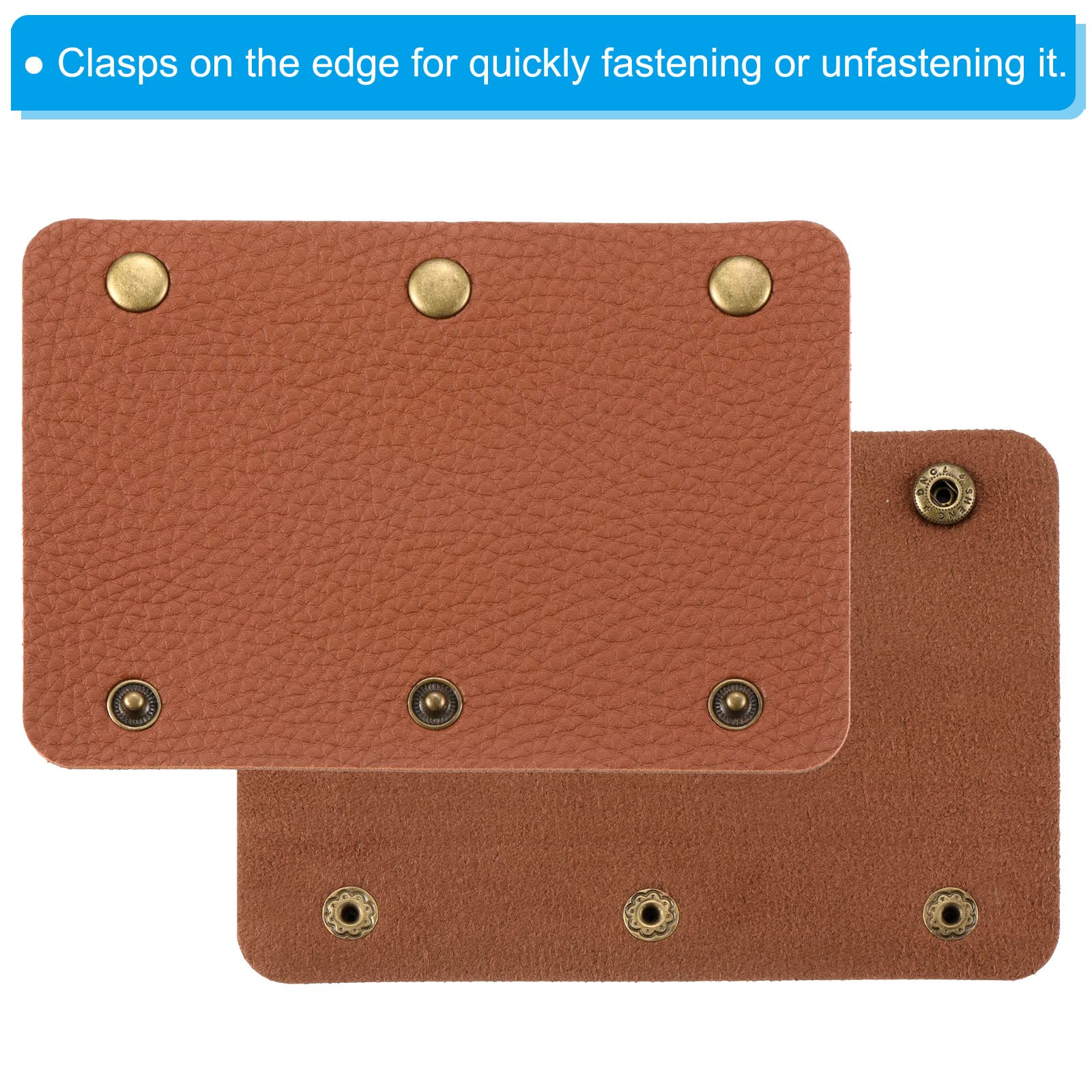 PATIKIL 2 Pack PU Leather Luggage Handle Wrap - Suitcase Grip Cover Protector with Secure Clasp for Travel & Grocery Bags (Brown) - Ideal for Airport Travel, Commuting & Shopping Trips