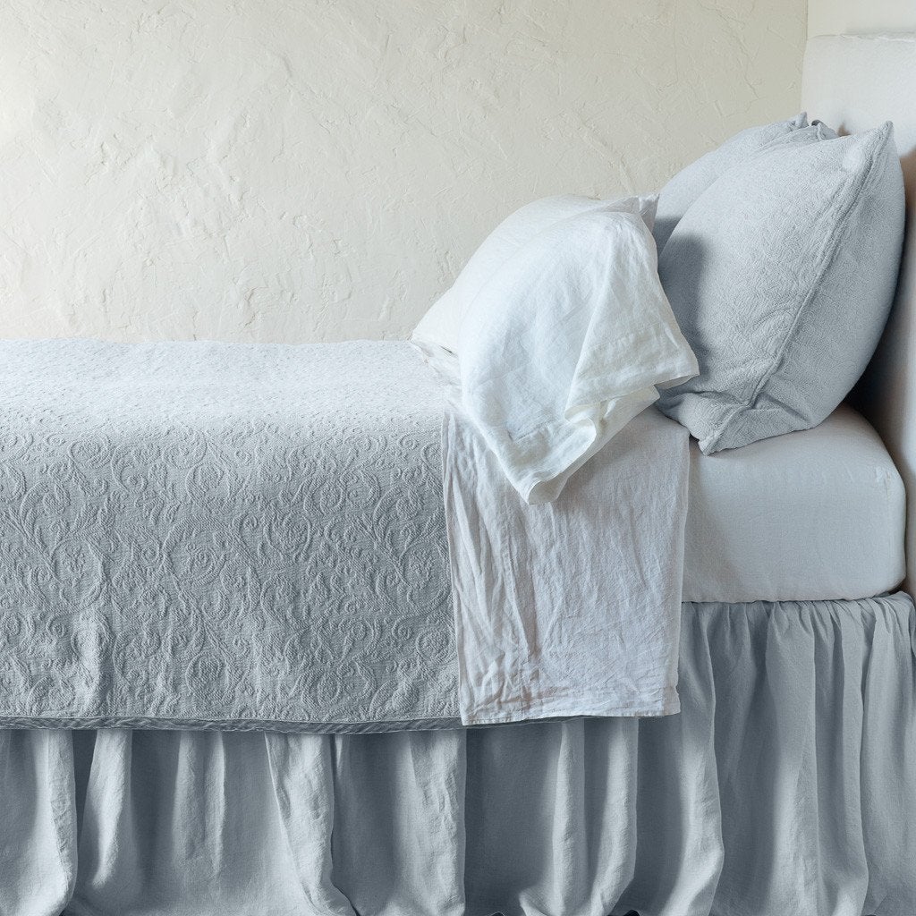 Adele Coverlet with Silk Velvet Piping - Luxury Bedding Set for Master Bedroom & Guest Room Decor