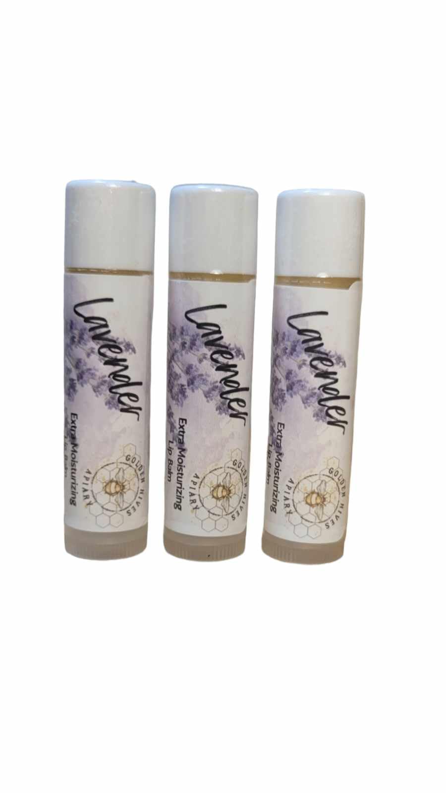 Golden Hives Apiary Moisturizing Lip Balm With Raw Beeswax & Organic Cocoa Butter - Lavender Scented, All-Natural, Vegan (Pack of 3) | Hydrating Lip Care for Dry, Chapped Lips | Perfect for Winter, Outdoor Activities & Daily Use