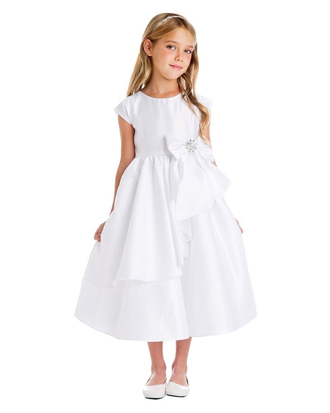 iGirlDress White Flower Girl Dress for First Communion, Pageant, Wedding & Birthday - Elegant Lace Gown for Special Occasions