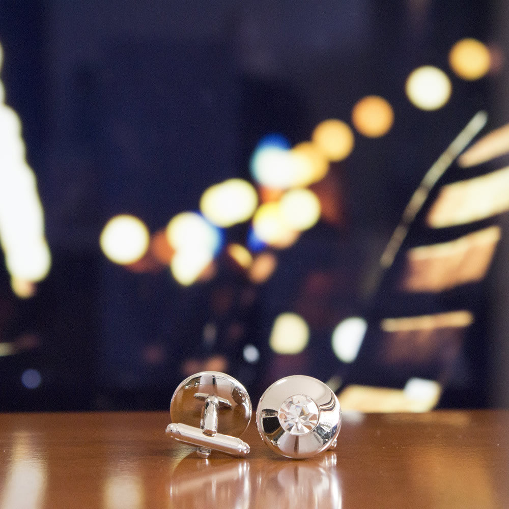 KingCuffs Embellished Topaz Cufflinks for Men - Luxury Dress Shirt Accessories for Weddings, Business & Formal Occasions