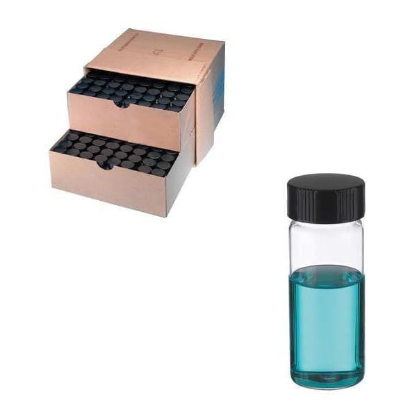 Wheaton 25mL Clear Borosilicate Glass Sample Vials with Phenolic Screw Caps - 28x73mm Lab Test Tubes (Pack of 72) for Chemistry Experiments, Scientific Research & Sample Storage