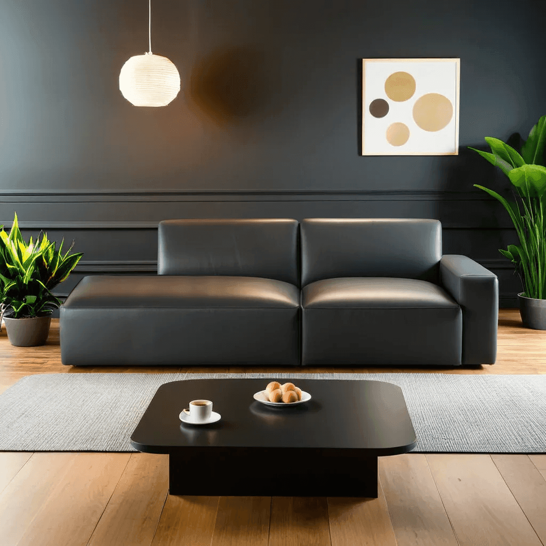 Premium Genuine Leather 3-Seater Extended Sofa by Giacomo - Luxurious Comfort for Living Room, Office & Lounge Spaces