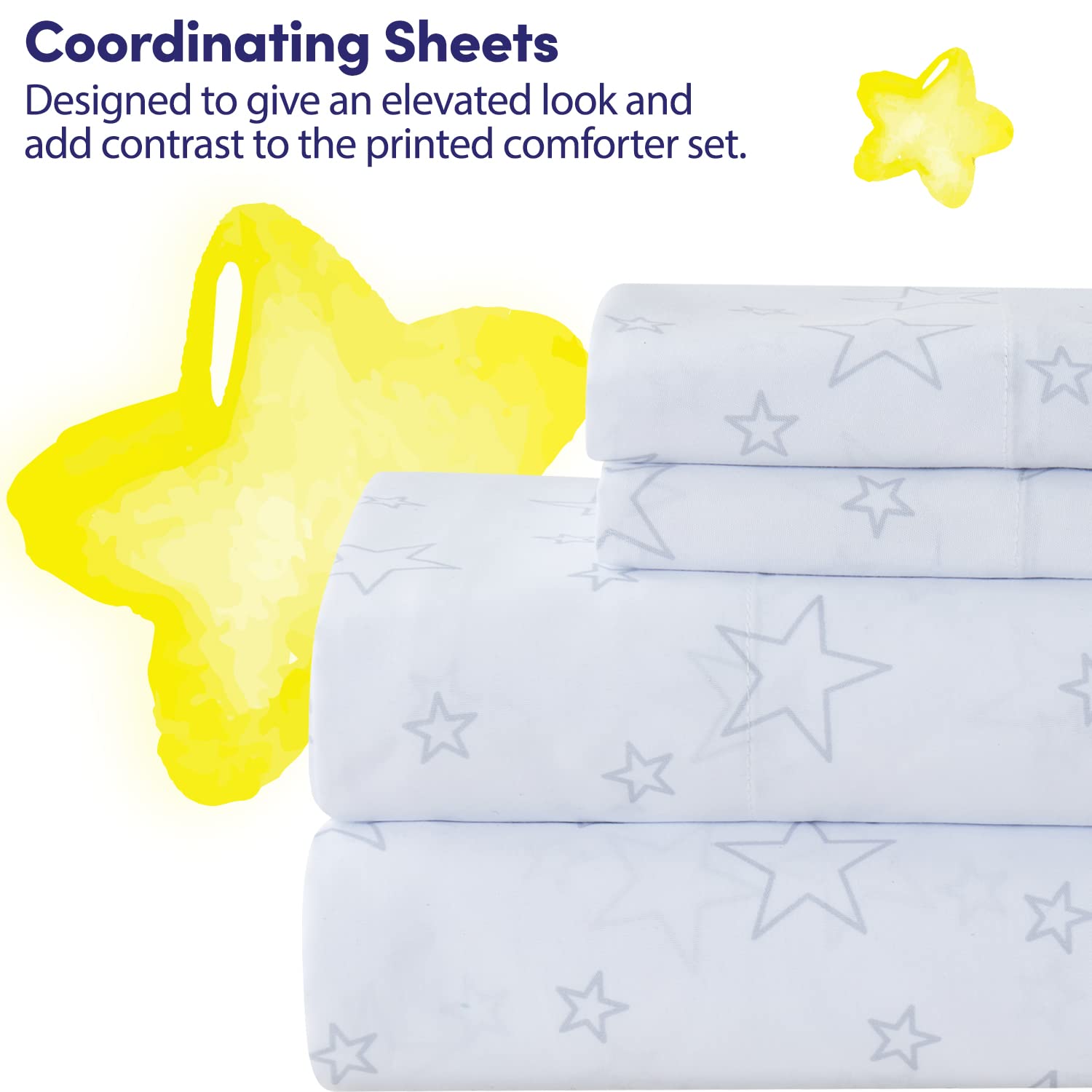 Kids Bedding Set for Boys & Girls - Full Size Bed in a Bag with Printed Space Theme Sheet & Comforter | Perfect for Toddlers' Room Decor & Space-Themed Bedrooms