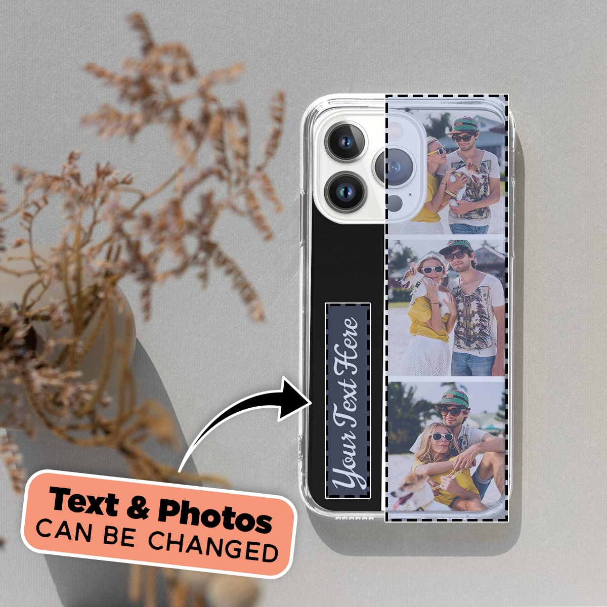 Custom Photo Phone Case for Couples & Best Friends - Personalized Wedding Picture Collage with Text - Compatible with iPhone 16/15/14/13/12/11/XR/X/XS/8/7/Plus/Mini/Pro/Max - Perfect Gift for Anniversaries, Valentine's Day & Special Occasions