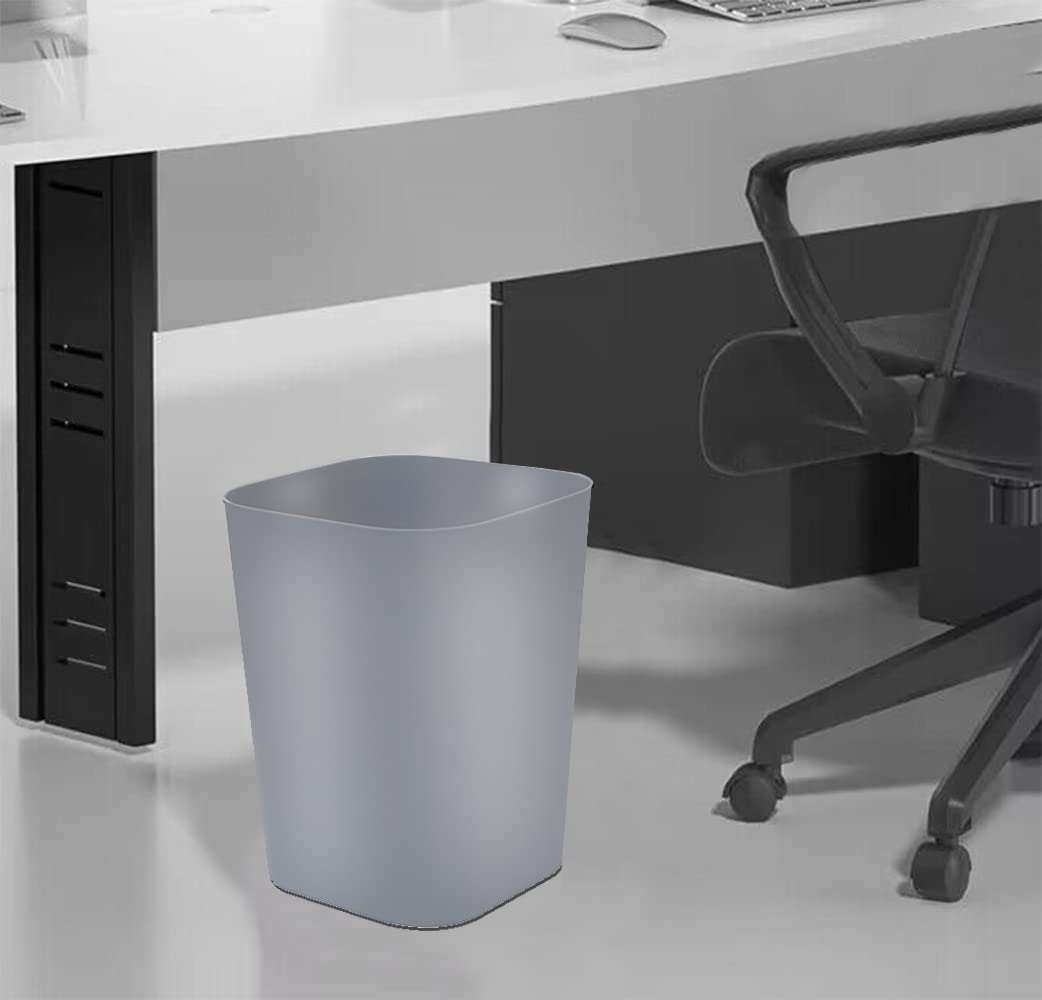 2 Gallon Small Square Trash Can - Compact Waste Bin for Bathroom, Bedroom, Kitchen Counter & Under Sink - Space-Saving Gray Garbage Bin (Perfect for Small Spaces, Office, Dorm & RV Use)