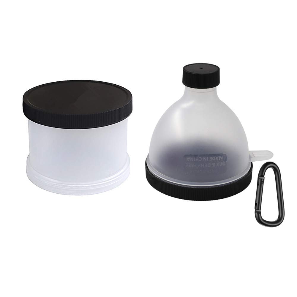 Premium Protein Powder Funnel & Storage Container - 2 Pack for Easy Supplement Scooping & Organization - Perfect for Gym, Kitchen & Travel