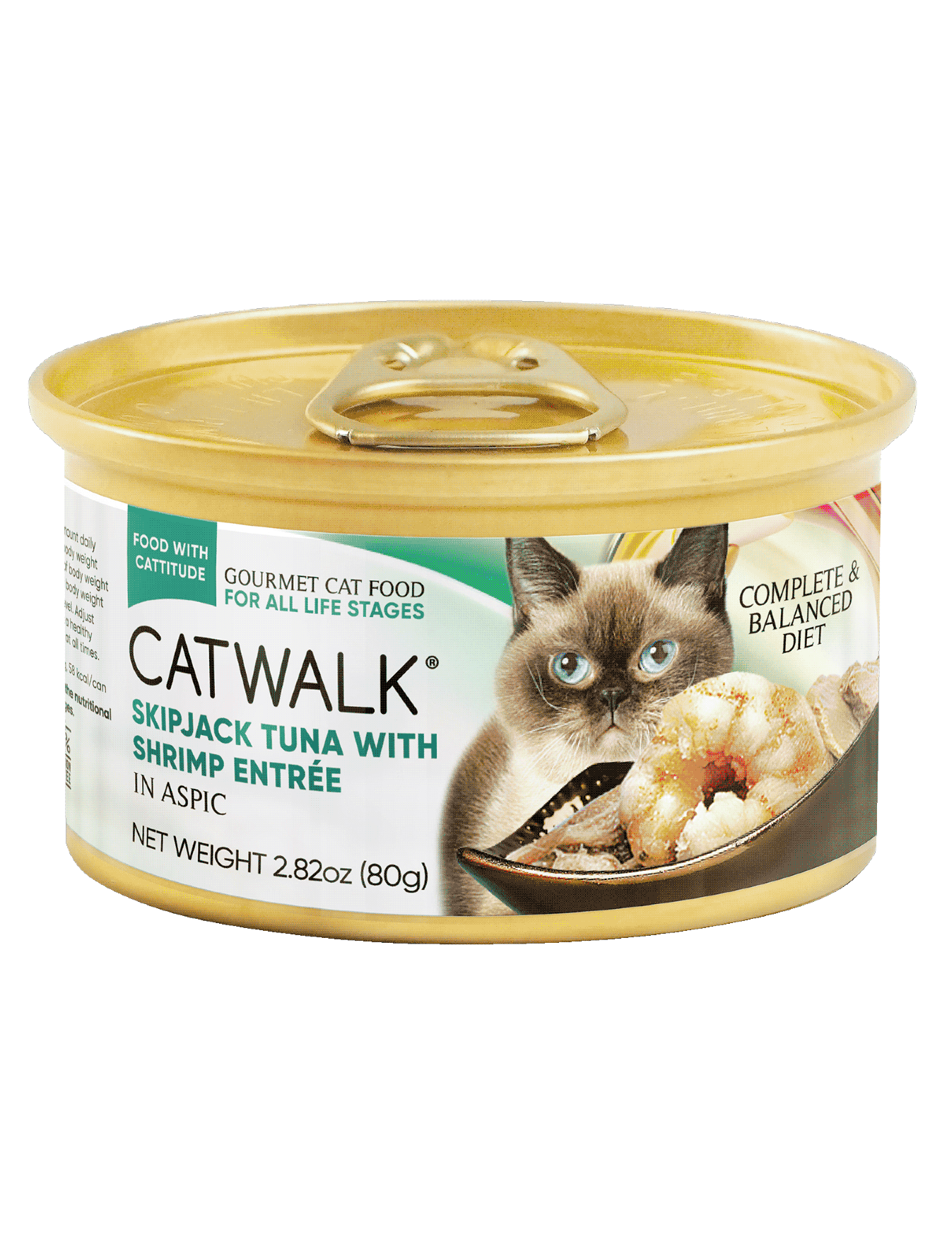 Premium Skipjack Tuna & Shrimp in Aspic Cat Wet Food - Grain-Free, High Protein 80g Pouch - Perfect for Adult Cats & Kittens at Mealtime or as a Tasty Treat
