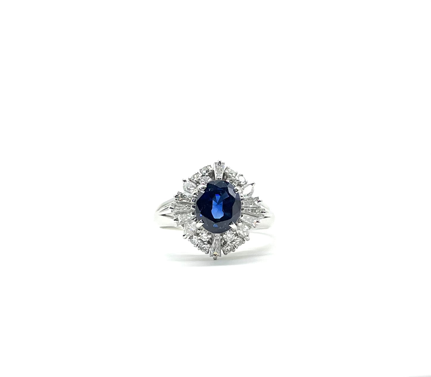 Platinum Sapphire and Diamond Ring for Women - Elegant Wedding, Engagement & Anniversary Jewelry Gift - Perfect for Special Occasions & Everyday Luxury