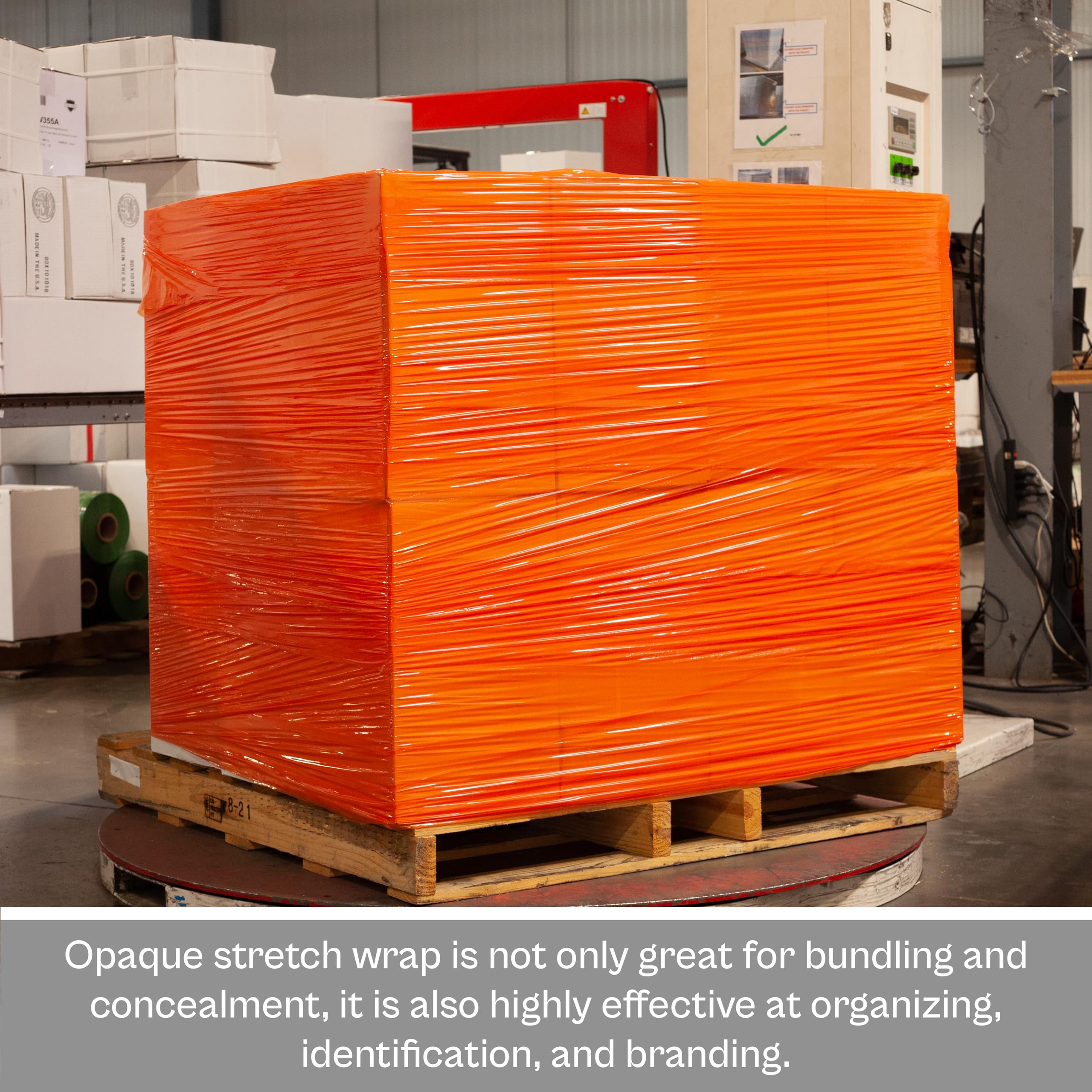 Orange Stretch Wrap for Moving - 8 Pack of 18 Inch x 1500 Feet Heavy Duty Moving Supplies | 80 Gauge High Cling Plastic Wrap for Furniture, Boxes & Storage | Secure Packing Film for Home Moves, Shipping & Warehouse Use