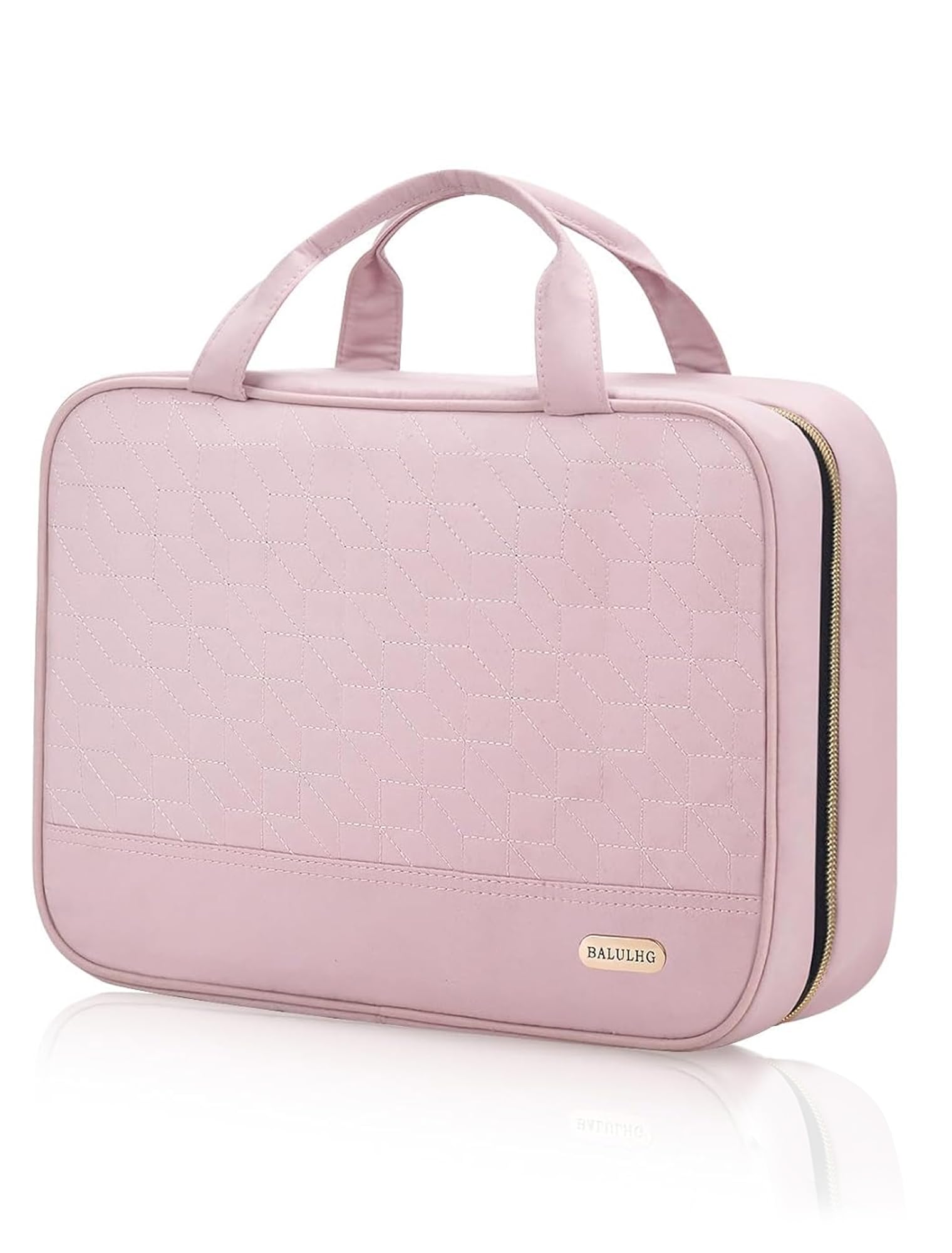 Waterproof Hanging Toiletry Bag for Women - Travel Makeup Organizer with Hook, Small Pink Cosmetic Pouch - Perfect for Airplane, Gym & Weekend Getaways