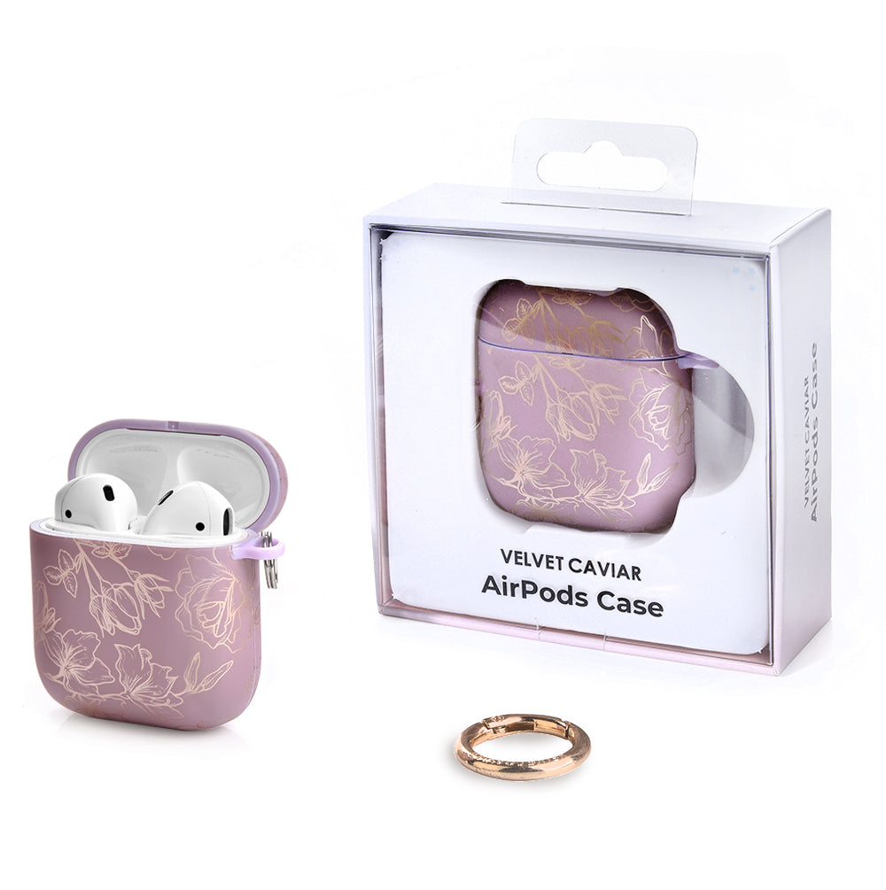 Dusty Rose Floral AirPods Case Cover - Protective Silicone Case for Apple AirPods 1/2/3 - Cute Pink Flower Design - Perfect for Women, Girls, Travel & Everyday Use