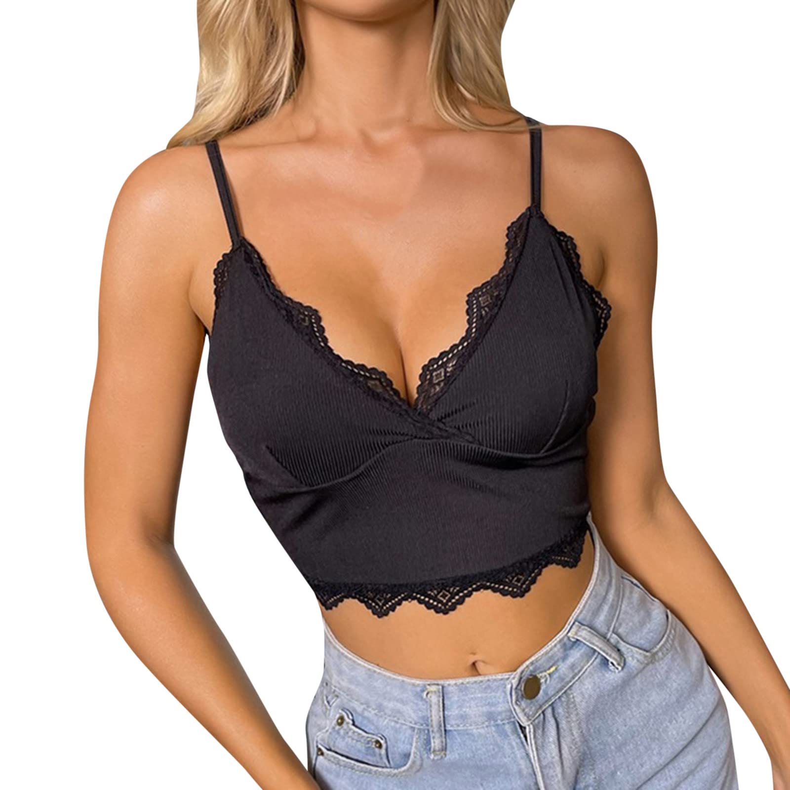 Floral Lace Corset Bralette for Women - Strappy Lingerie Top, Sexy Underwear & Cami Tank - Perfect for Date Nights, Boudoir & Layering Under Blouses