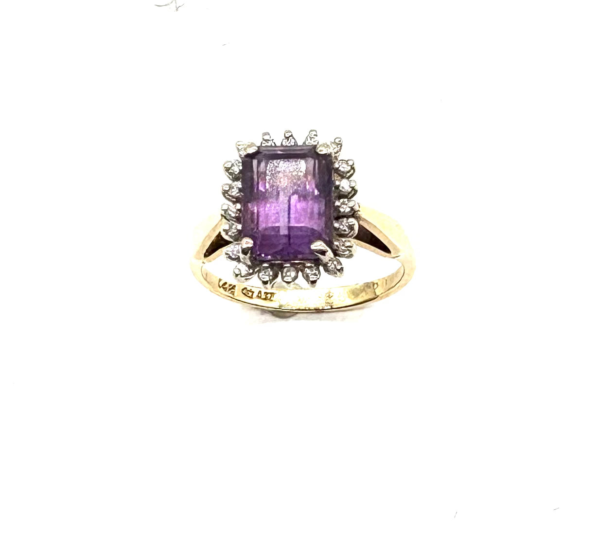 14K Yellow Gold Amethyst Ring for Women - Elegant Purple Gemstone Jewelry Gift for Her - Perfect for Valentine's Day, Anniversary & Special Occasions