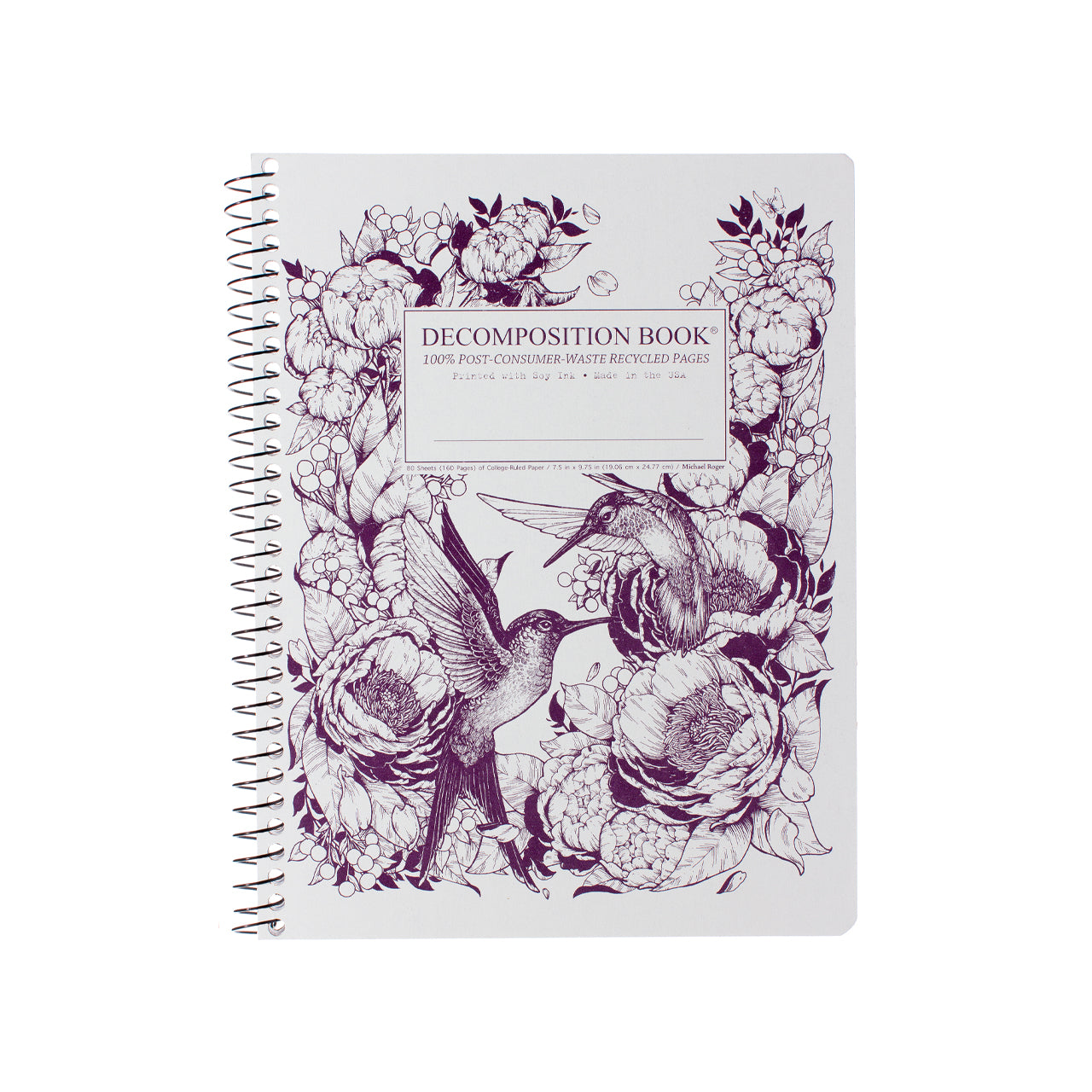 Hummingbird Spiral Notebook - Large Lined Journal for Writing, Note Taking & Sketching - Perfect for School, Office & Creative Projects