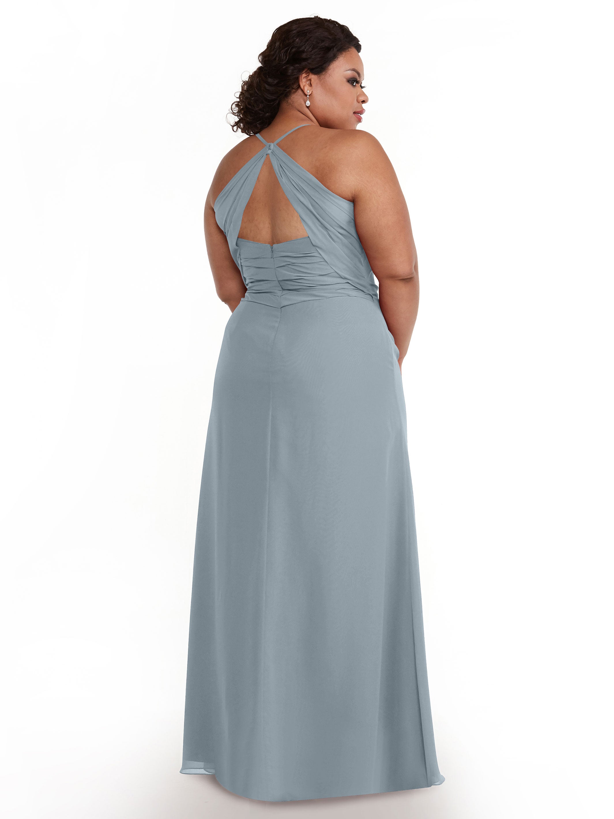 Elegant A-Line Chiffon Bridesmaid Dress with High Slit - Perfect for Weddings, Formal Events & Evening Parties