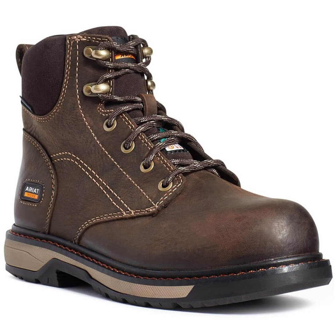 Riveter 6 Women's CSA Certified Waterproof Composite Toe Work Boots - Brown - Durable Safety Shoes for Construction, Warehouse & Outdoor Work