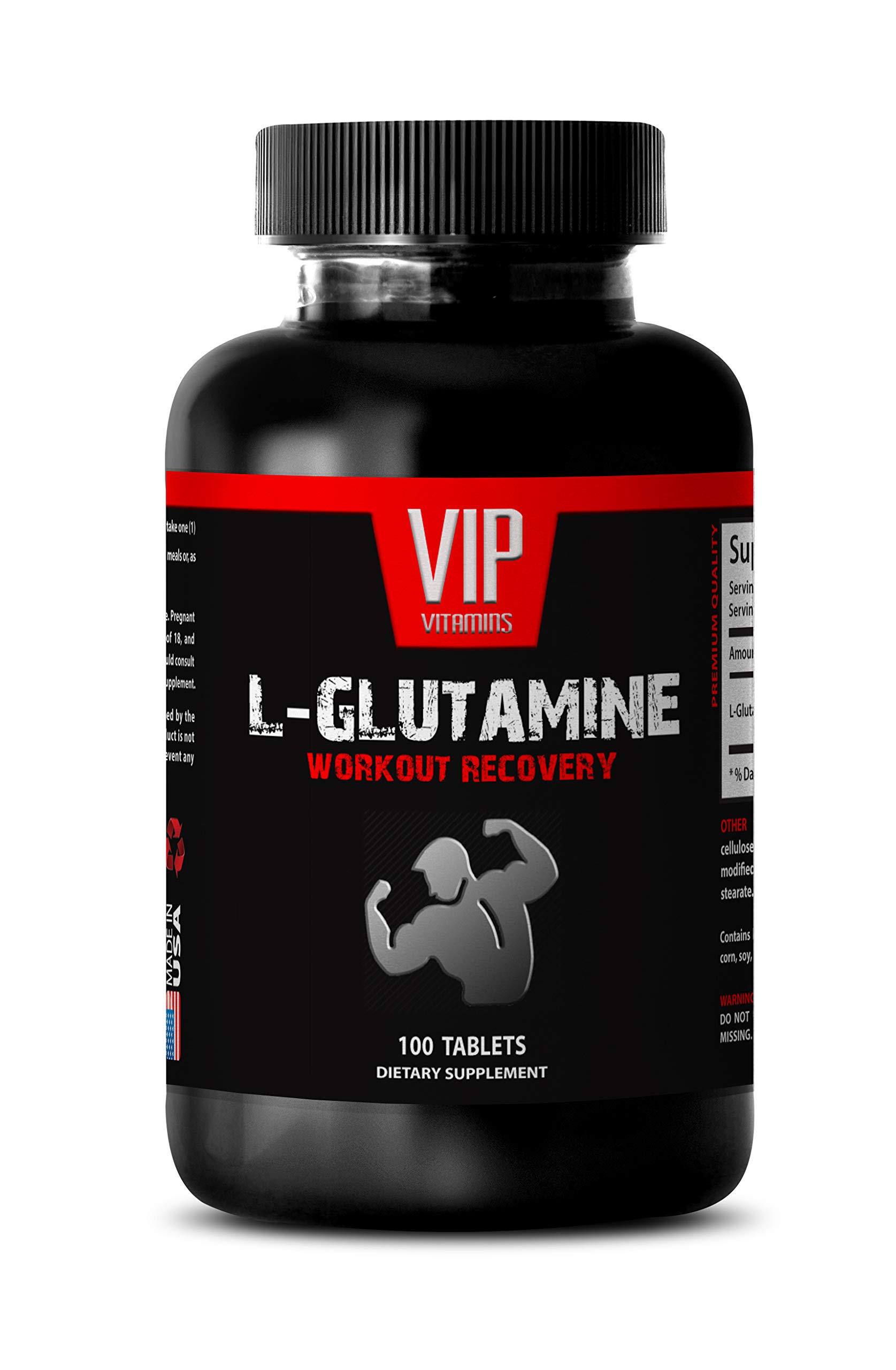 Pure L-Glutamine Supplement for Men - Workout Recovery & Immune Support (100 Tablets) - Post-Workout & Fitness Boost