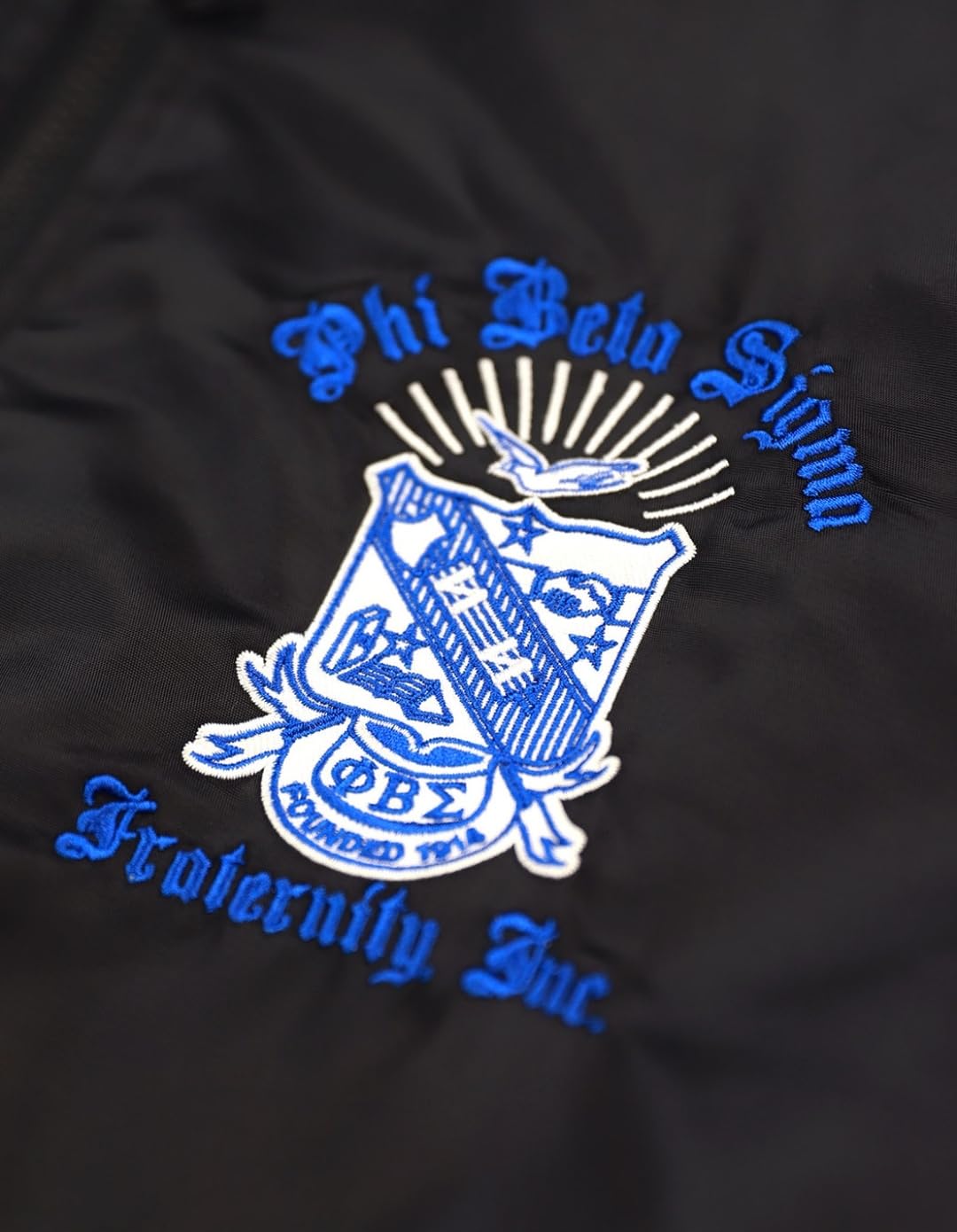 Big Boy Phi Beta Sigma Divine 9 S4 Bomber Jacket for Men - Black Fraternity Jacket with Greek Letters | Perfect for College Events, Step Shows & Greek Life Apparel