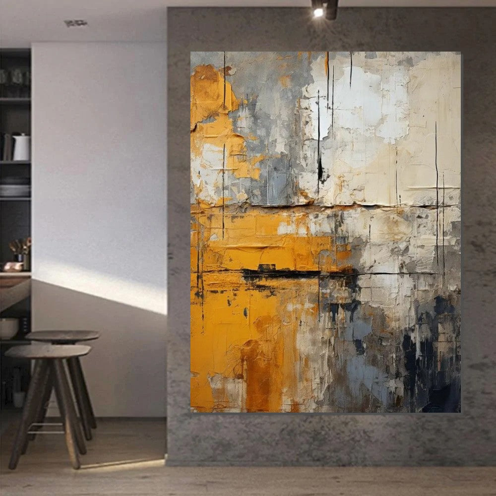 Hand Painted Modern Abstract Wall Art - Large Acrylic Canvas Painting for Bedroom & Living Room Decor - Unique Home Wall Decor Ideas for Contemporary Spaces