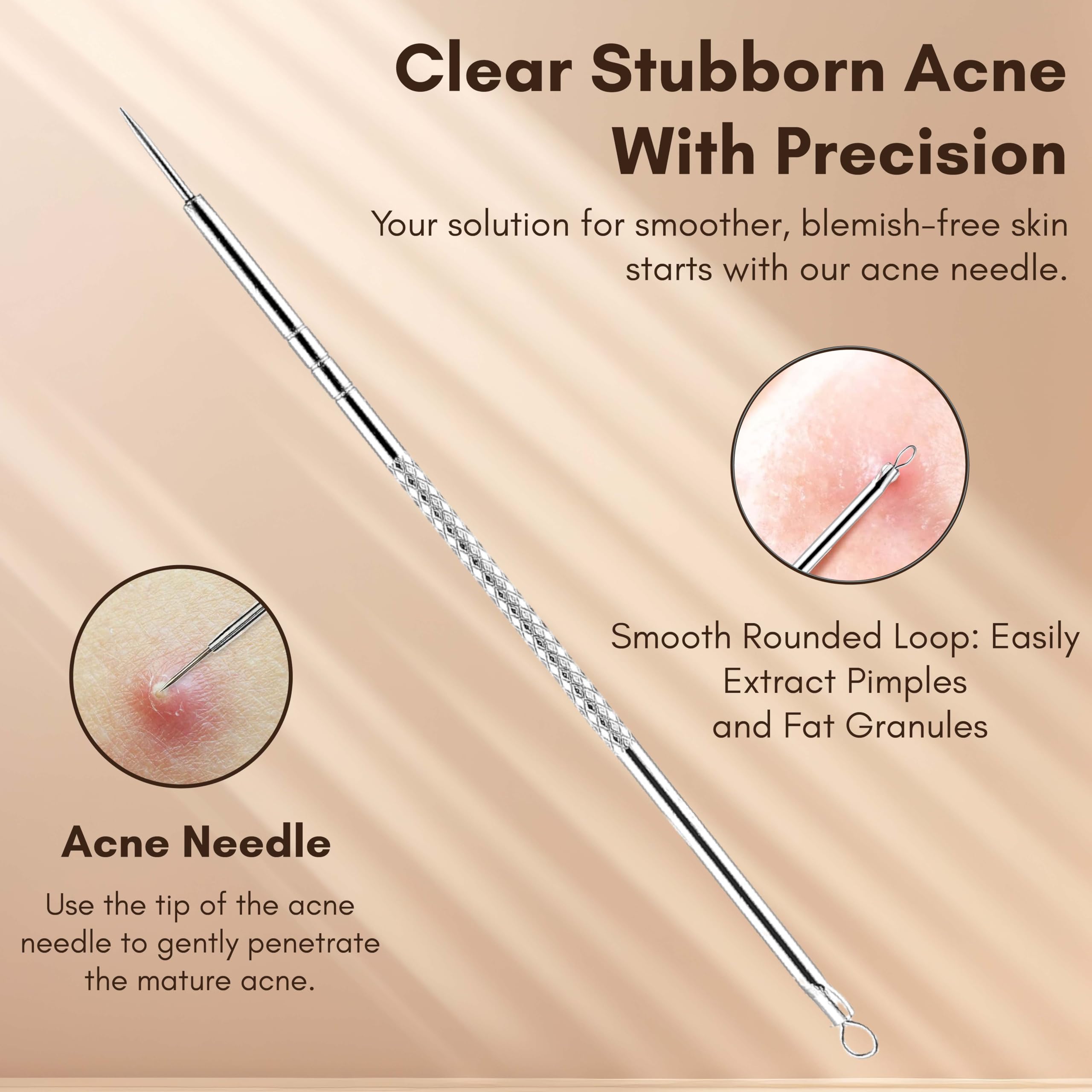 Beauté Secrets Blackhead & Pimple Remover Kit - Acne Treatment Tools for Blackhead Extraction, Whitehead Removal & Blemish Care - Perfect for Home Skincare Routine & Facial Cleansing